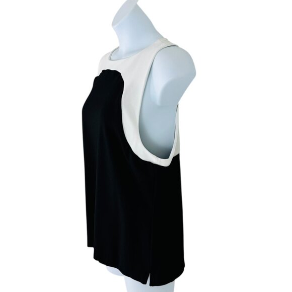 Halogen Women's Size XXL Colorblock Cutout Black White Tank Top - Picture 3 of 6